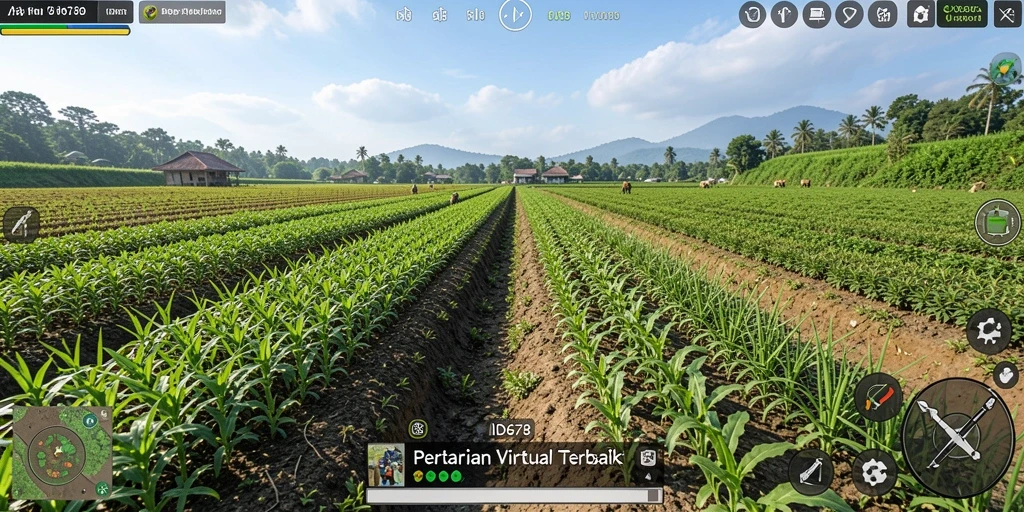 Screenshot gameplay ID678 menampilkan aktivitas bertani yang seru.