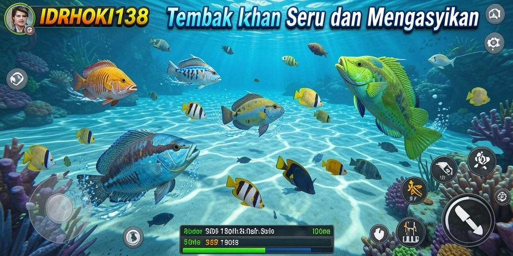 Tampilan menawan dari gameplay Tembak Ikan IDRHOKI138.