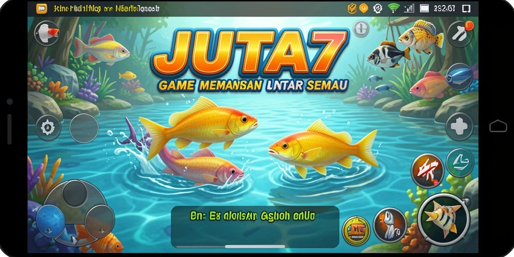 Gameplay JUTA7 yang menampilkan tangkapan ikan yang besar dan indah.