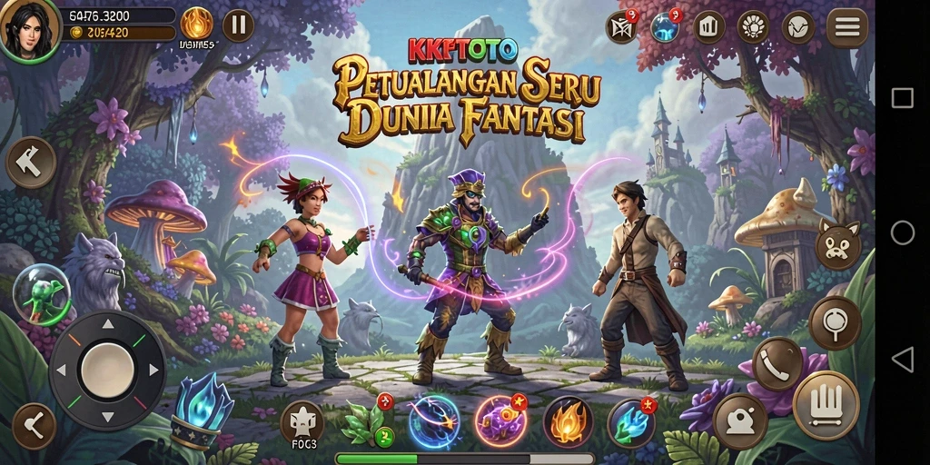 Tangkapan layar gameplay KPKTOTO menampilkan petualangan seru di dunia fantasi.