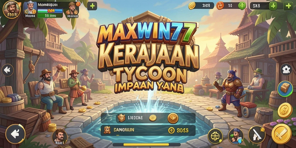 Tampilan gameplay Maxwin77 yang menarik dan interaktif dalam membangun kerajaan bisnis.