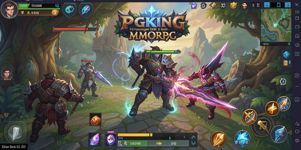 Screenshot utama PGKING menampilkan aksi seru di dunia MMORPG yang menakjubkan.