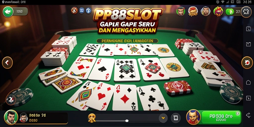 Tampilan gameplay menarik dari PP88SLOT dalam permainan Gaple.