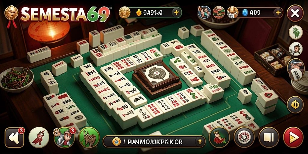 Screenshot gameplay SEMESTA69 yang menampilkan suasana permainan Mahjong.