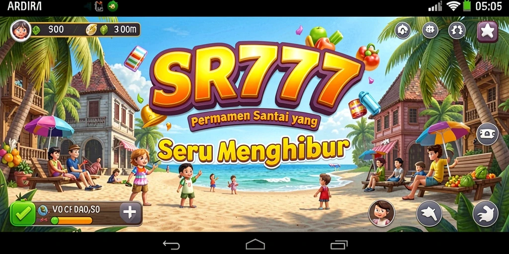 Tangkapan layar gameplay SR777 menampilkan keasyikan bermain dengan tampilan yang cerah.